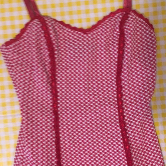 My Michelle Tops - Vintage Check tank corset 90's y2k dolls kill